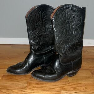 Black Leather Tony Lama boots
